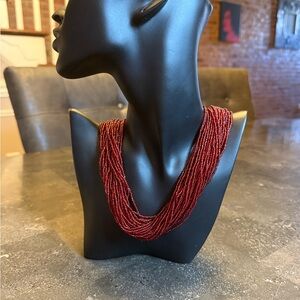 Elegant Red Beaded Necklace